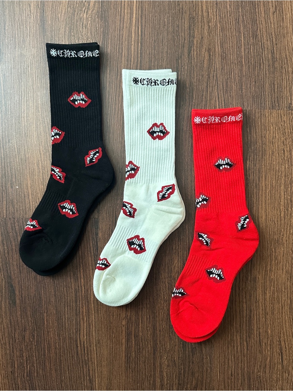 Chrome Hearts Chomper Socks 3 Pack